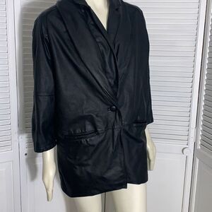 Vintage‎ Wilson’s Black Leather Coat Size Large